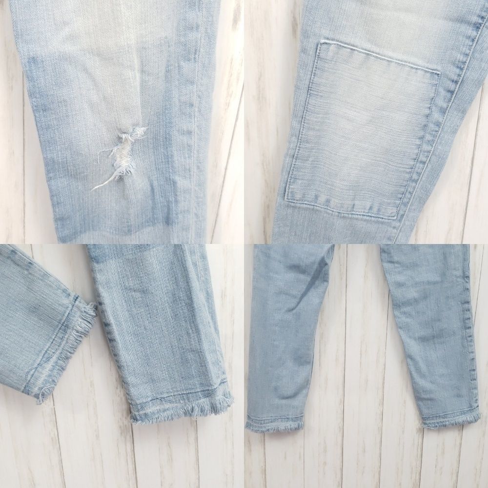 Pilcro & The Letterpress Hyphen Boyfriend Cropped Jeans Raw Hem Size 25 - Picture 7 of 11